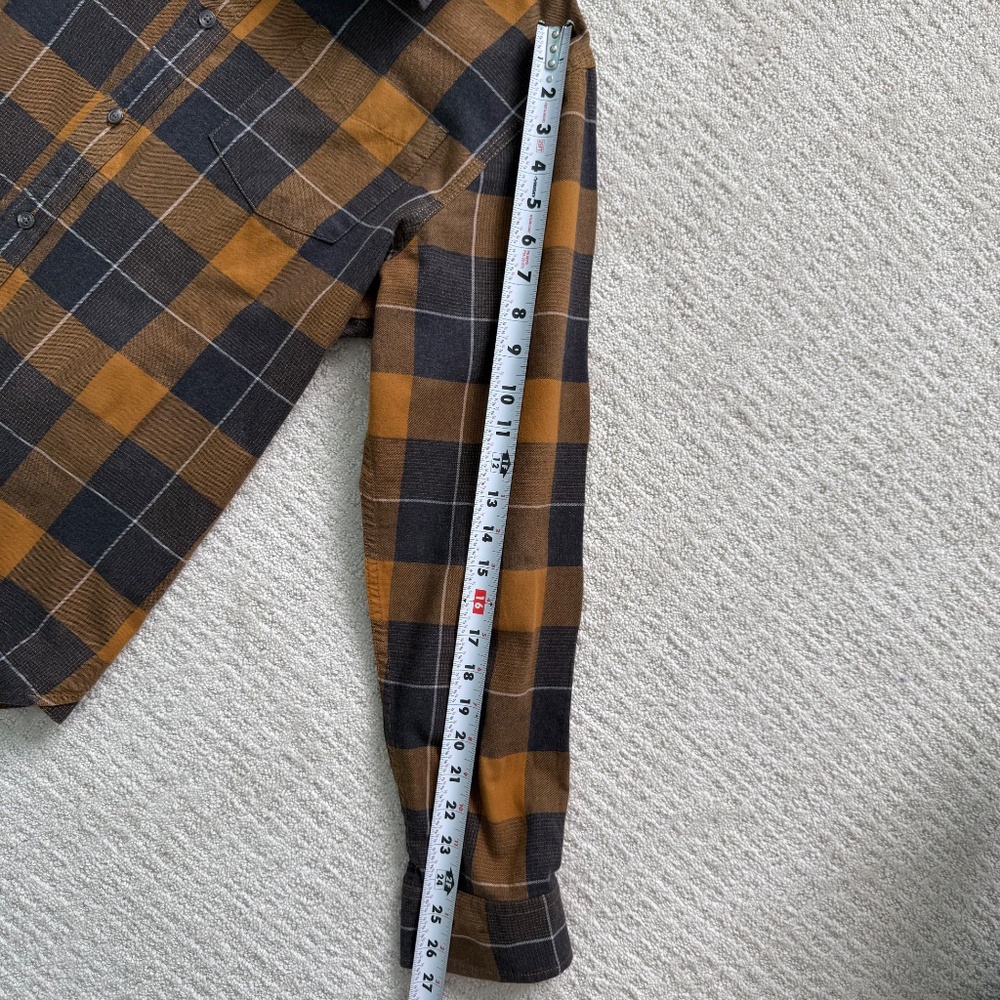 PRANA | Men's Organic Cotton Gray Flannel Plaid Shirt Sz M - Picture 5 of 8